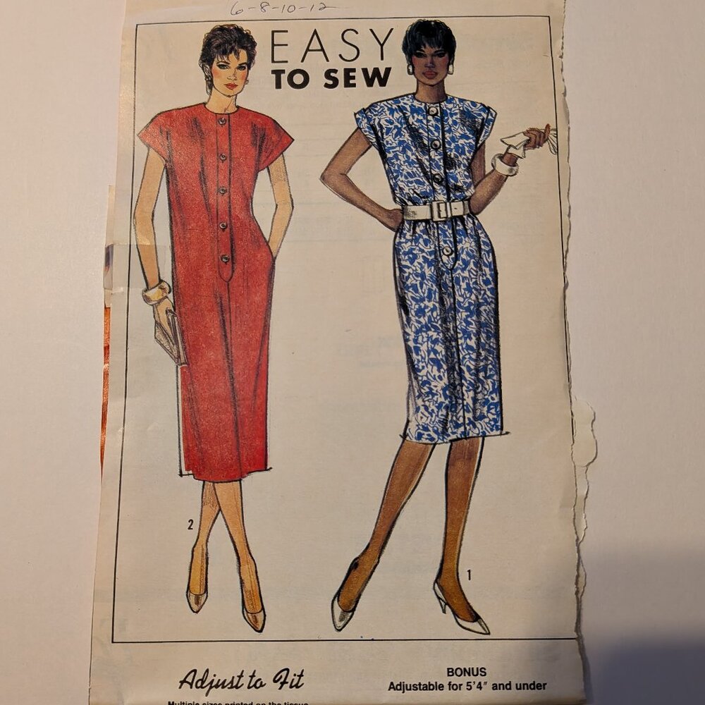 simplicity 9149 Dress 1pc sewing pattern EASY UNCUT